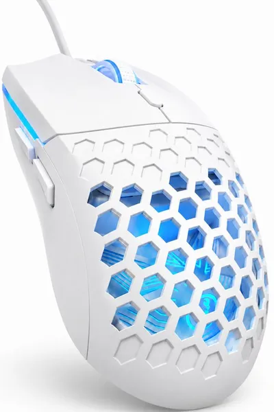 RUHE Gaming Maus RGB Kabelgebunden Maus Beleuchtung Plug & Play Laut Gaming-Maus (kabelgebunden, RGB, USB Optische Gamer Maus mit Kabel, für Spiele und Büro, 6400 dpi, 1,5M Einstellbar DPI Schwarz Weiß 6 Tasten für Laptop/PC/Mac/Computer)