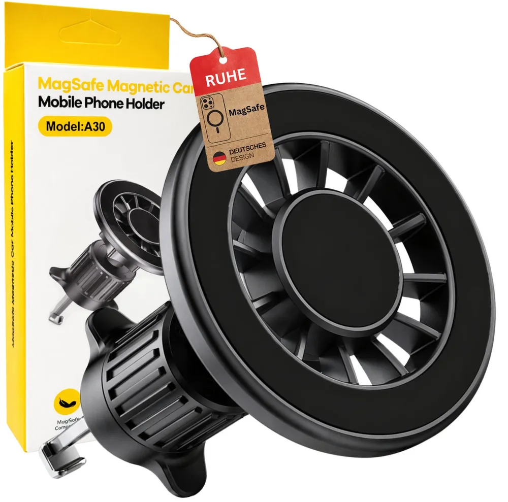 RUHE Handy-Halterung Auto KFZ Magnetische Handyhalterung für MagSafe Autohalterung flexibel, (bis 8 Zoll, Packung, 1-tlg., Lüftungsgitter, Universal Lüftung Handyhalterung für iPhone Magsafe Hülle Smartphone)