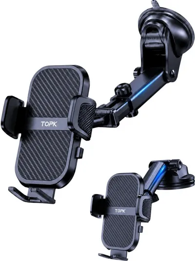 RUHE Handy-Halterung Handyhalter für Auto 360° Drehbar Armaturenbrett Windschutzscheibe KFZ, (bis 8 Zoll, [EXTREM STABIL], 1-tlg., [Upgrade Saugnapf], Dashboard Autohalterung EIN-Knopf-Release für iPhone, Galaxy, Mate usw)