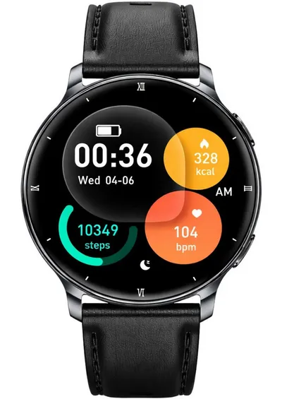 RUHE Smartwatch Uhr für Damen Fitness Tracker mit Telefonfunktion Klein Smartwatch (3,35 cm cm/1,32 Zoll, Android 5.1, iOS 8.2) Smartwatch, 1-tlg., Frauen Uhr Smart Watch, Minimalistisch, Elegant, AMOLED Bluetooth-Anruffunktion Schlafüberwachung Herzfrequenzmessung