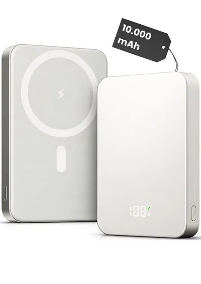 RUHE Wireless Powerbank Magnetisch Magsafe Kompatibel Extern Kabellose Powerbank Power Bank PB 10000 mAh (12 V, 1 St), USB-C 20W für iPhone 17 Pro Max/17 Pro/16/15 Pro Max/Pro/14/13/12