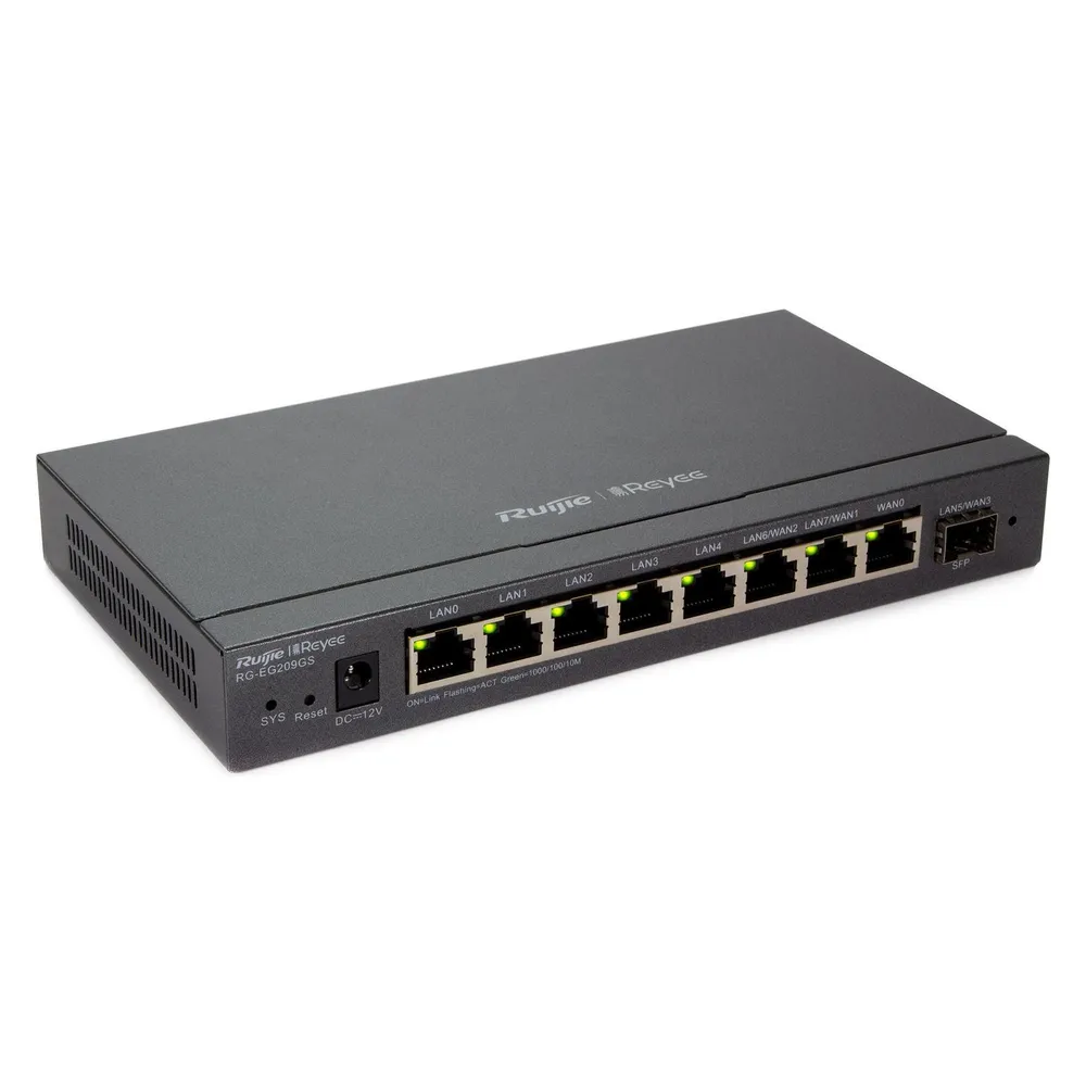 Router Ruijie RG-EG209GS Kabelgebunden Gigabit 9xRJ-45 SFP 200 Nutzer