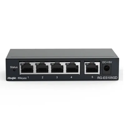 Ruijie RG-ES105GD 5-Port Gigabit-Metall-Lüfterloser Switch 10 Gbit/s 6 kV Schutz