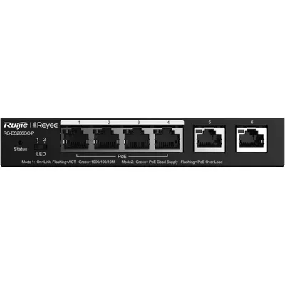 Ruijie Networks RG-ES206GC-P Netzwerk-Switch Gigabit Ethernet (10/100/1000) Power over Ethernet (PoE) Schwarz