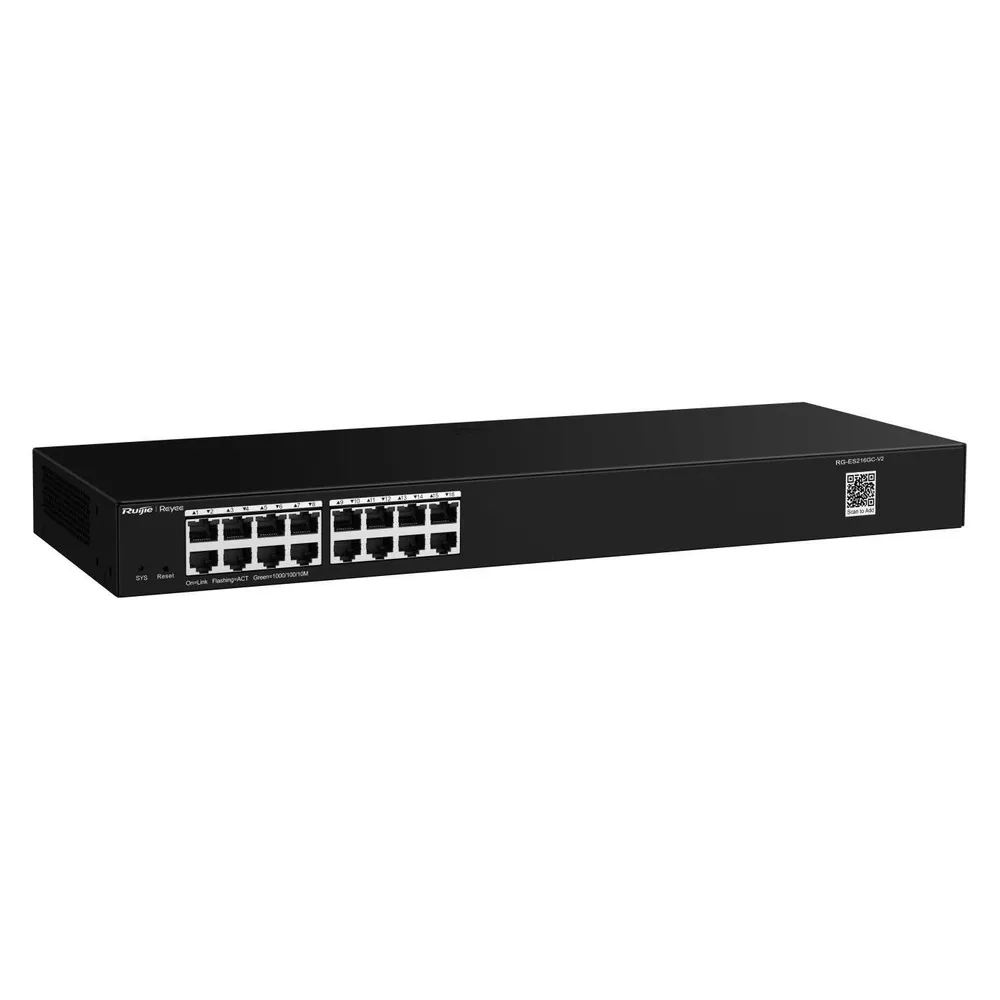 Ruijie RG-ES216GC-V2 16-Port Gigabit Cloud Managed Switch mit Loopback-Schutz