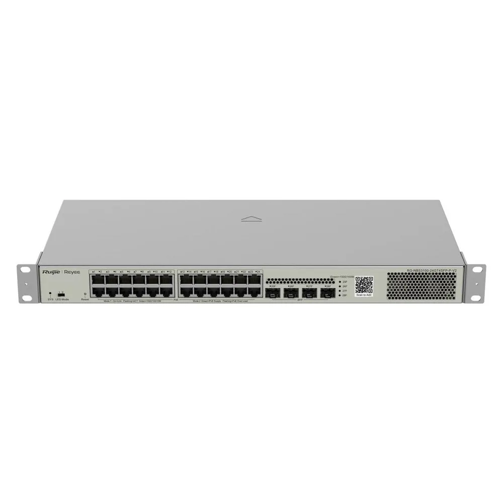 Reyee Switch RG-NBS3100-24GT4SFP-P-V2 24 Gigabit PoE-Ports 4 SFP 370W Pro Netzwerk
