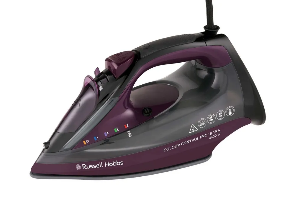RUSSELL HOBBS Dampfbügeleisen RUSSELL HOBBS 27281-56 Keramik-Antihaft-Bügelsohle 2800 W Lila, 2800 W