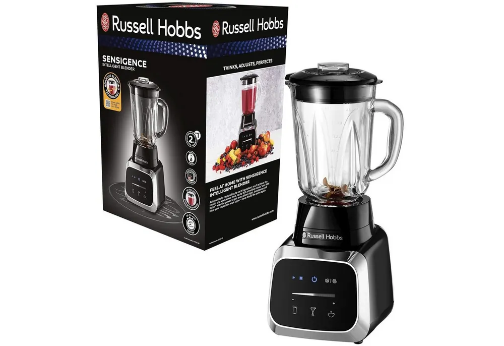 RUSSELL HOBBS Standmixer Sensigence intelligenter Glas-Standmixer, 1000 W, Touchscreen Mixer Timer Smoothie-Maker Milch-Maker Ice Crusher 1.000W