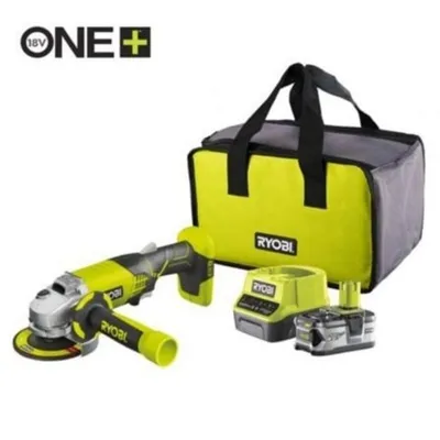 Akku-Winkelschleifer Ryobi ONE+ R18AG-140S 18V 4.0Ah Schnellladegerät Transporttasche