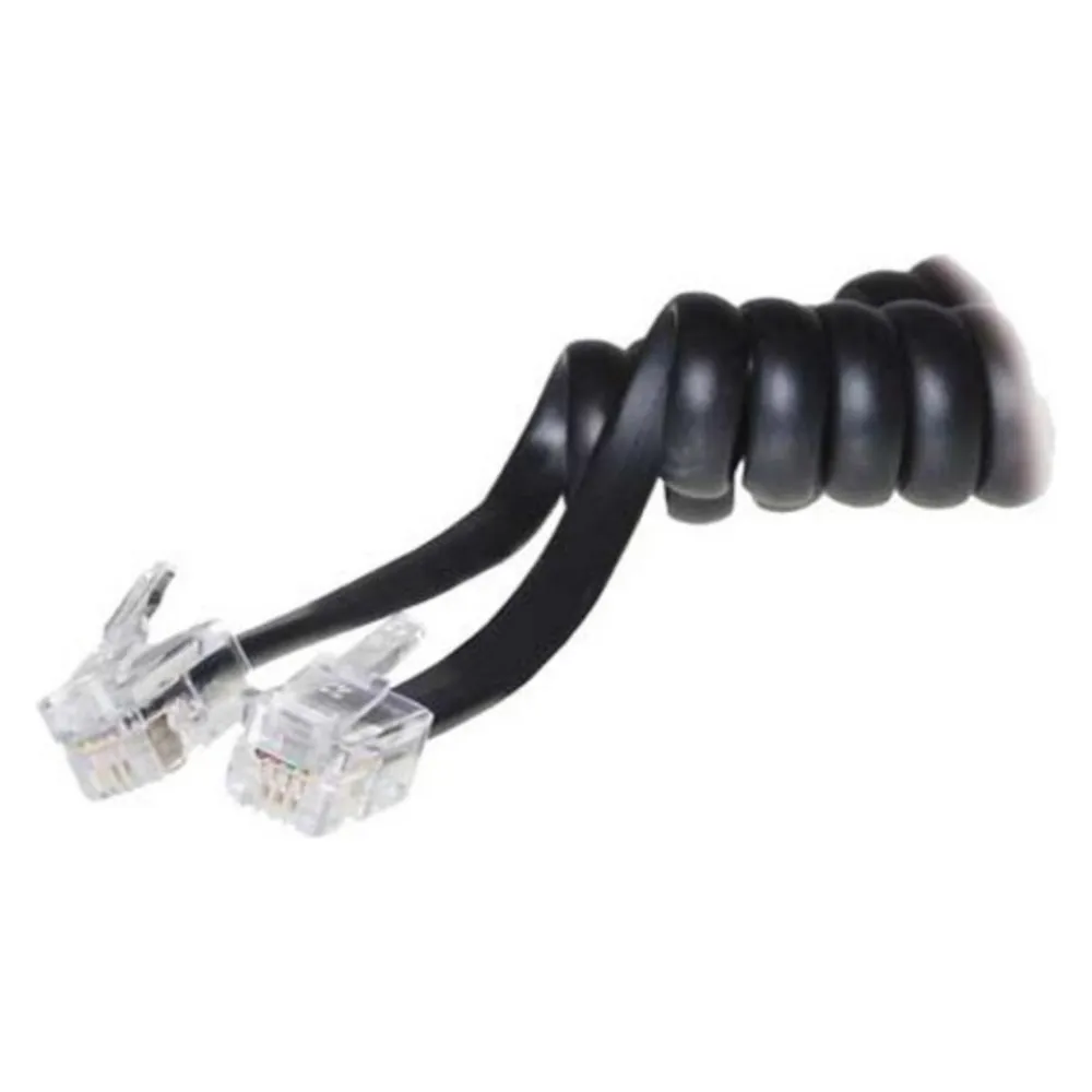 S-Conn Hörerkabel gewendelt 4 m Western/Western 4/4 schwarz