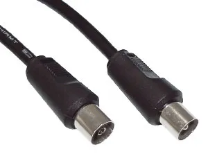 Antennenanschlusskabel, gerade, 2,5m, schwarz, 75dB