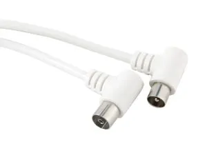 S-IMPULS Antennen-Anschlusskabel, abgewinkelte Stecker, 7,5 m, weiß