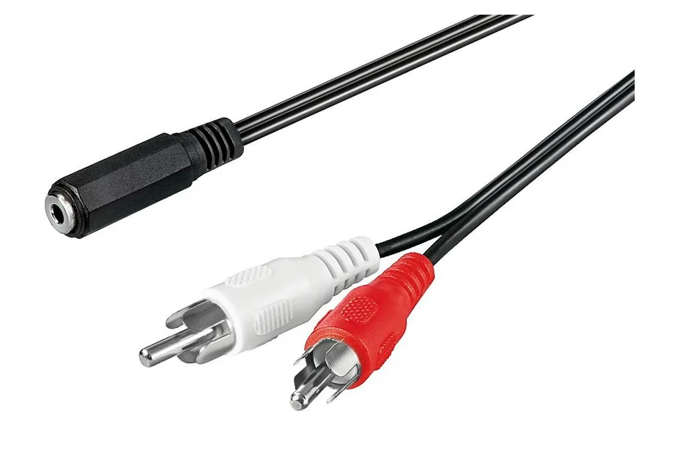 S-IMPULS Audiokabel, 2x Cinchstecker/1x Klingenkupplung 3,5 mm, 1,5 m