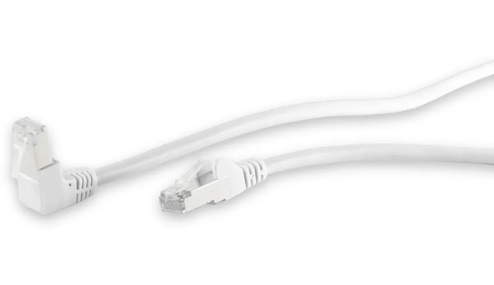 S-IMPULS CAT.6 Patchkabel, S/FTP, 90°-gerade, 0,5 m, weiß