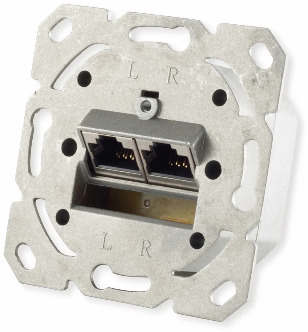 S-IMPULS CAT.6a Netzwerkdose, 2x RJ-45, Unterputzeinsatz