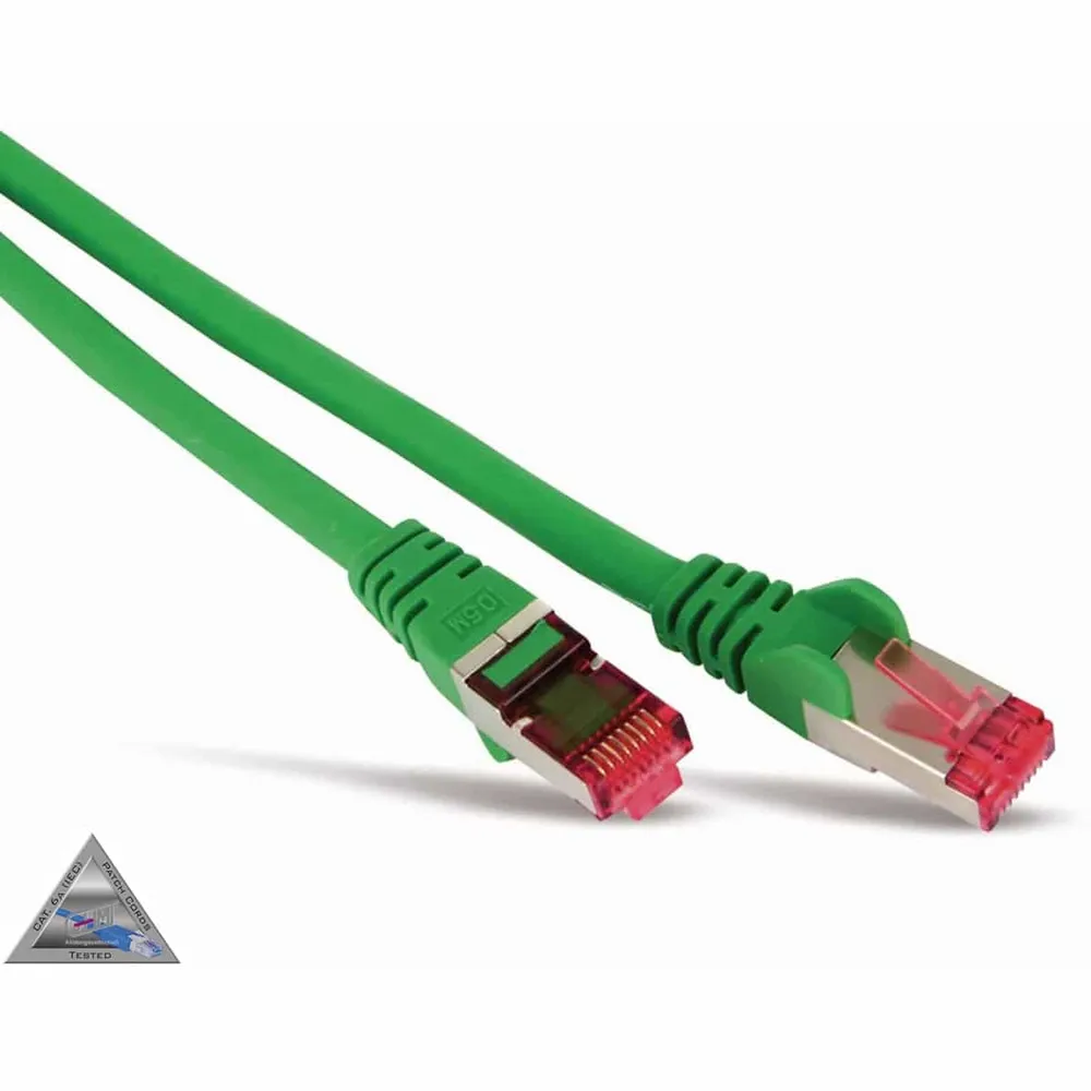 S-IMPULS CAT.6a Patchkabel, halogenfrei, GHMT zertifiziert, 1 m, grün