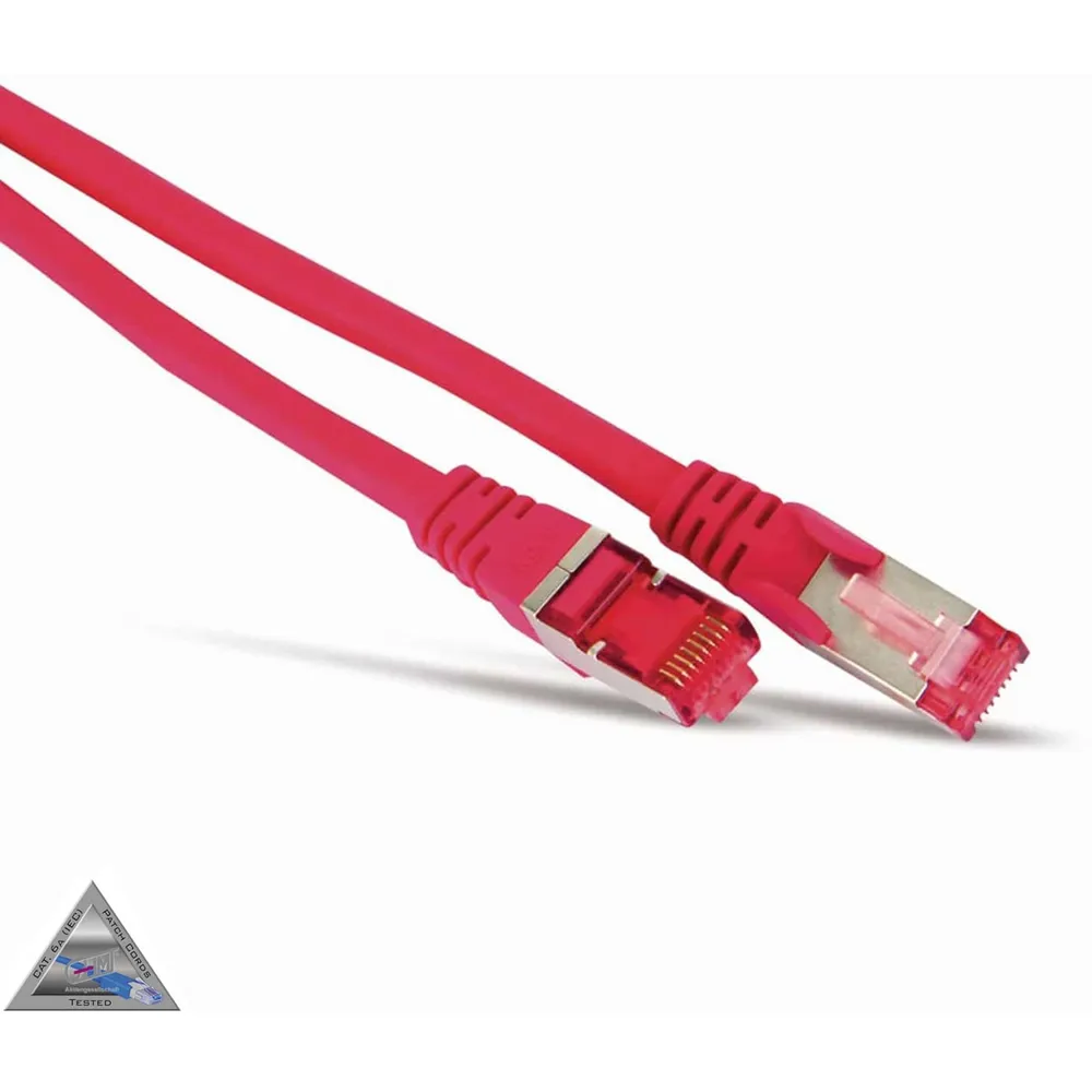 S-IMPULS CAT.6a Patchkabel, halogenfrei, GHMT zertifiziert, 0,25 m, rot