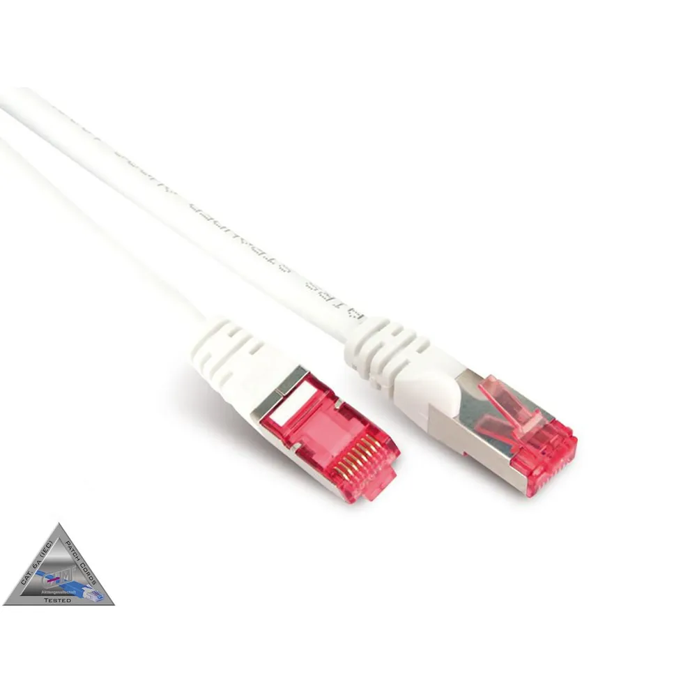 S-IMPULS CAT.6a Patchkabel, halogenfrei, GHMT zertifiziert, 0,5 m, weiß