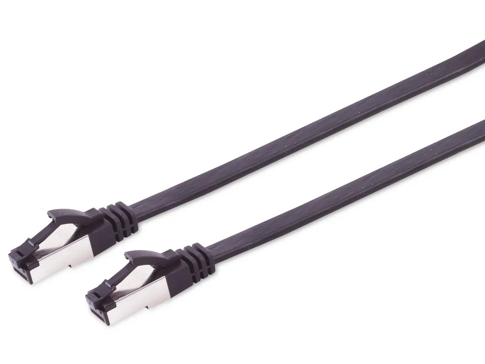 S-IMPULS CAT.8.1 Netzwerkkabel, flach, TPE, schwarz, 2,0 m