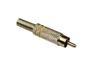 S-IMPULS Cinchstecker, Metall, gelb, mit Knickschutz
