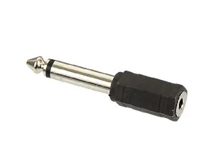 S-IMPULS Klinkenadapter, Stecker 6,3 mm mono / Kupplung 3,5 mm mono, schwarz
