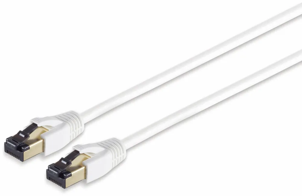 S-IMPULS Patchkabel CAT 8.1, F/FTP, LSZH, weiß, 5,0 m