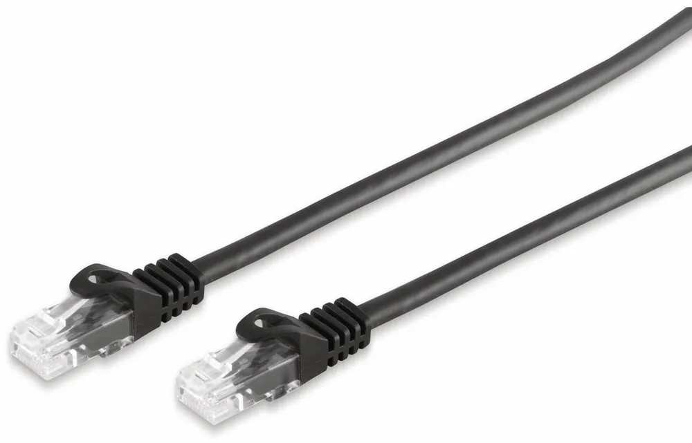 S-IMPULS RJ45 Patchkabel CAT 7 Rohkabel U/UTP, schwarz, 0,5 m