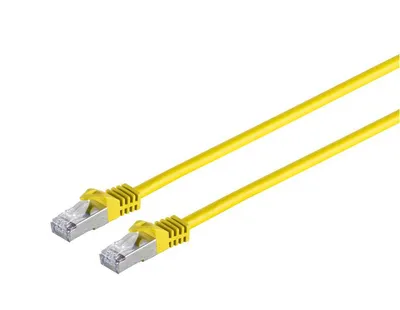 S-IMPULS RJ45 Patchkabel S/FTP (PIMF), m. CAT.7 Rohkabel, 10 m, gelb