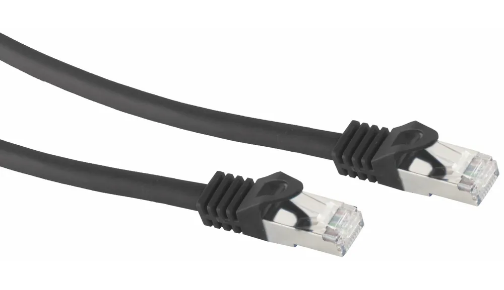 S-IMPULS RJ45 Patchkabel S/FTP (PIMF), m. CAT.7 Rohkabel, 2 m, schwarz