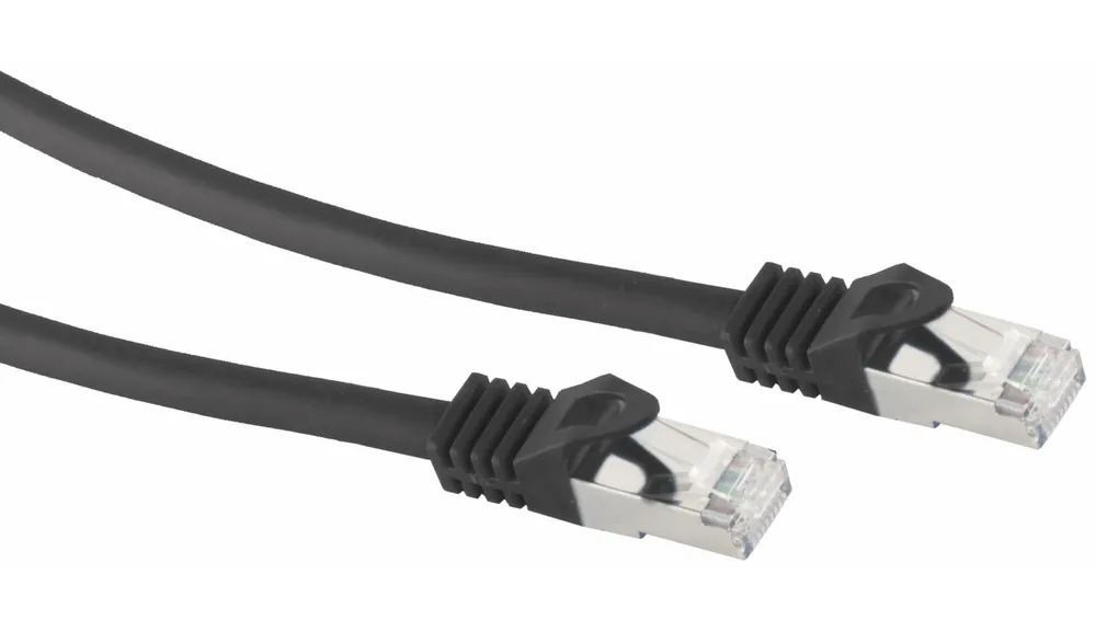 S-IMPULS RJ45 Patchkabel S/FTP (PIMF), m. CAT.7 Rohkabel, 10 m, schwarz