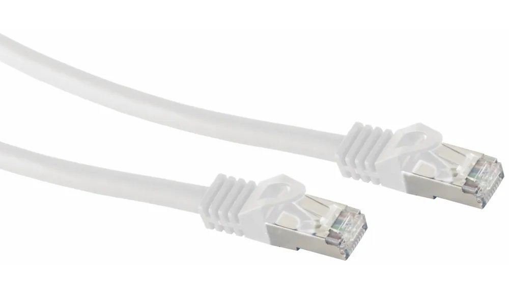S-IMPULS RJ45 Patchkabel S/FTP (PIMF), m. CAT.7 Rohkabel, 0,25 m, weiß