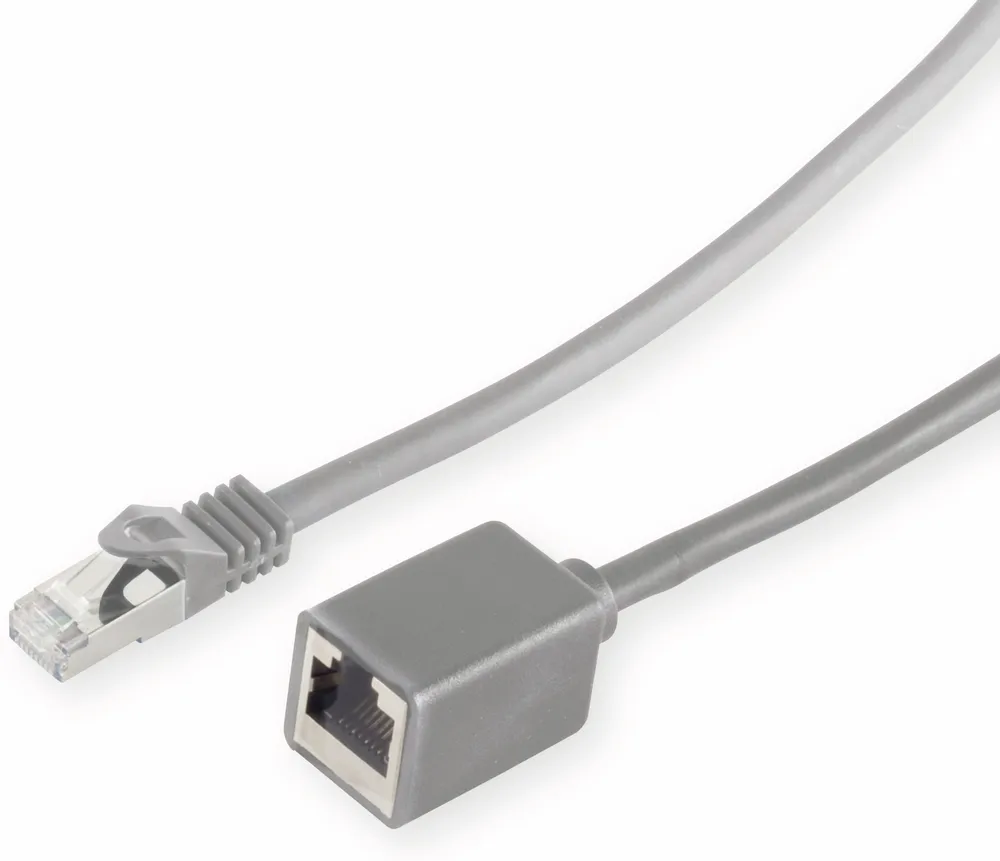 S-IMPULS RJ45-Patchkabelverlängerung, 0,5 m, grau, CAT.7 Rohkabel