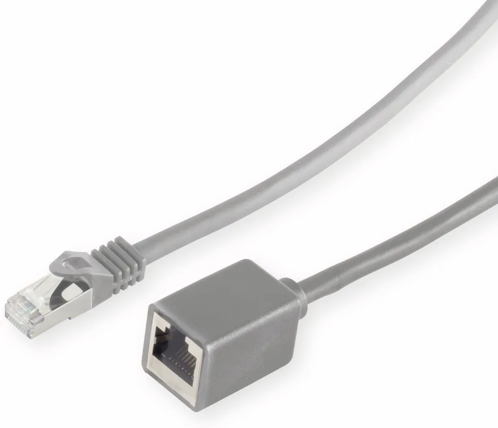 S-IMPULS RJ45-Patchkabelverlängerung, 1,0 m, grau, CAT.7 Rohkabel