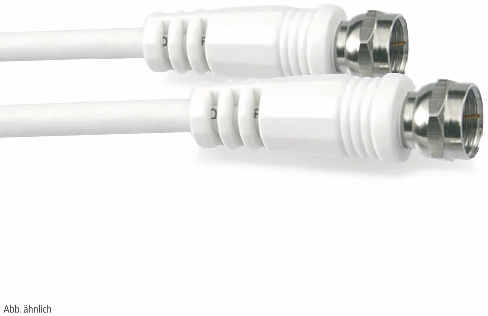S-IMPULS SAT-Antennenanschlusskabel, 2x F-Stecker, weiß, 5 m, 80dB