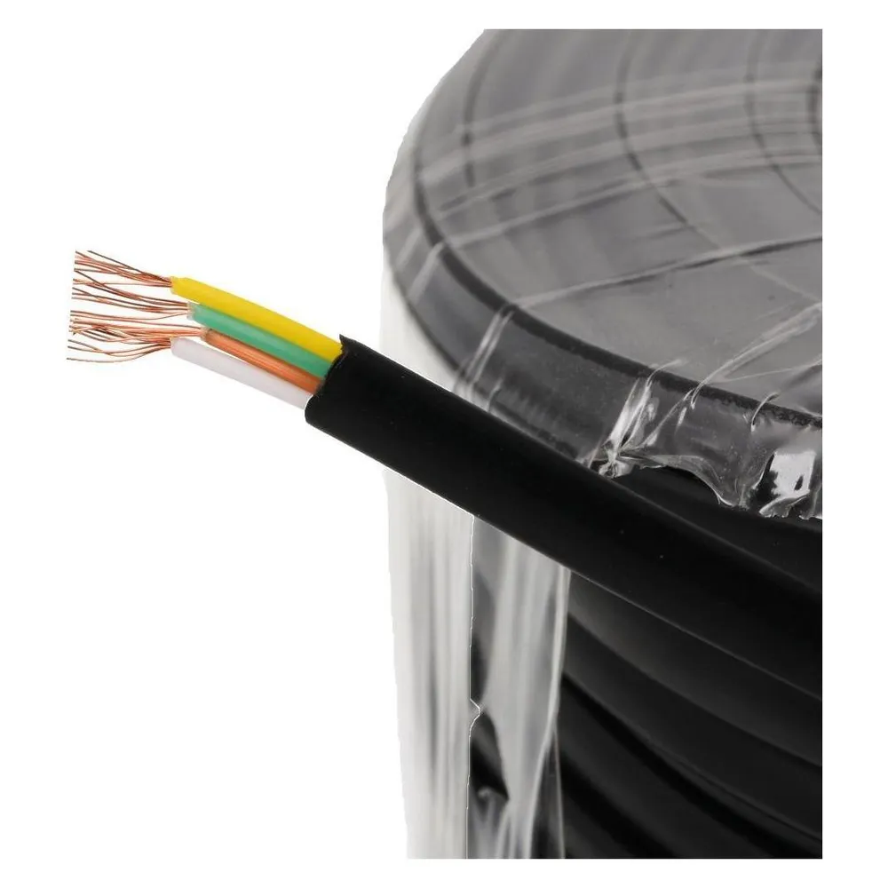 S-IMPULS Telefon-Flachkabel, schwarz, 50 m