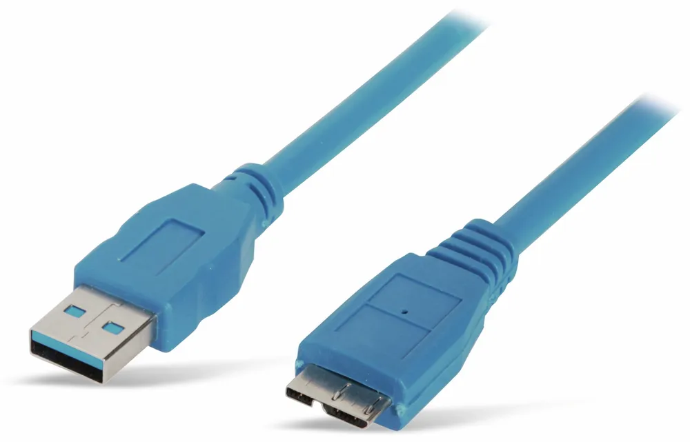 S-IMPULS USB3.0 Anschlusskabel, A/Micro-B, 1,8 m, blau