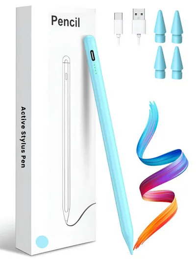 S&T Design Eingabestift Stift für iPad USB-C (2018-2024) Schnellladen für Apple iPads (2018-2024), mit Ersatzspitze) Tabletstift Stylus Pencil 2. Generation Pen USB-C V1