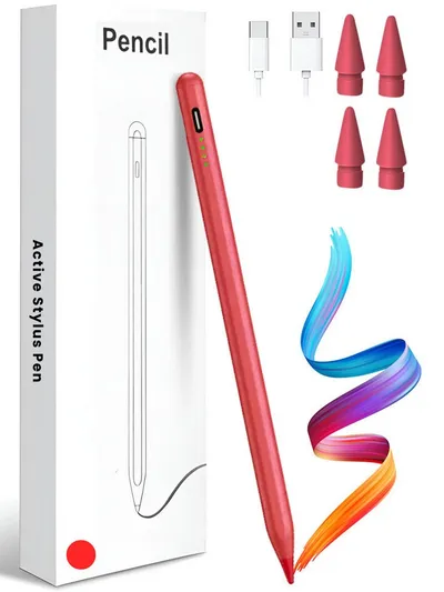 S&T Design Eingabestift Stift für iPad USB-C (2018-2024) Schnellladen für Apple iPads (2018-2024), mit Ersatzspitze) Tabletstift Stylus Pencil 2. Generation Pen USB-C V1
