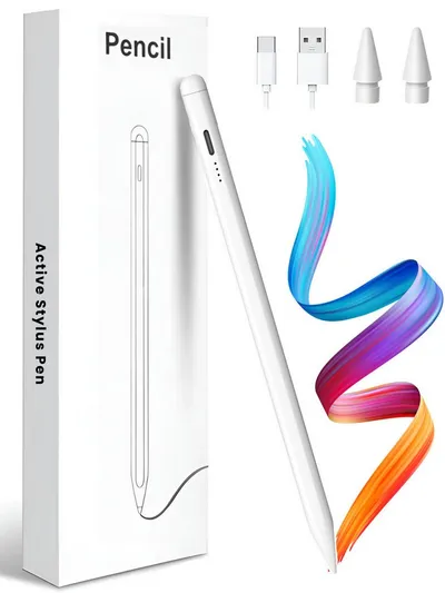 S&T Design Eingabestift Stift für iPad USB-C (2018-2024) Schnellladen für Apple iPads (2018-2024), mit Ersatzspitze) Tabletstift Stylus Pencil 2. Generation Pen USB-C V1