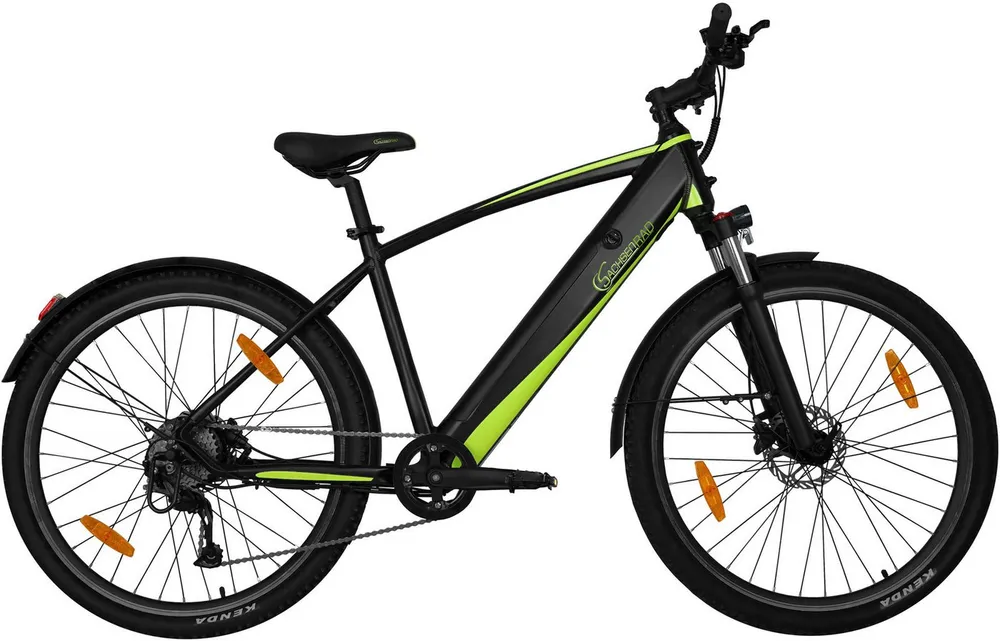 SachsenRAD E-Bike Mountainbike R8 Flex III, 9 Gang Shimano Shimano Altus Schaltwerk, Kettenschaltung, Heckmotor, 520 Wh, (mitgeliefertes, optionales Schutzblech mit integriertem Rücklicht), LCD-Steuerdisplay, Fahrmodus Pedelec, LED- Beleuchtung