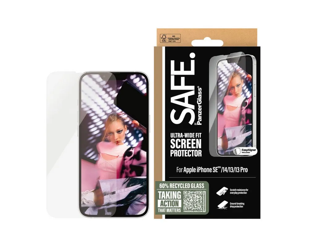 SAFE by PanzerGlass Displayschutzglas Ultra-Wide Fit Screen Protection für Apple iPhone 13/13 Pro