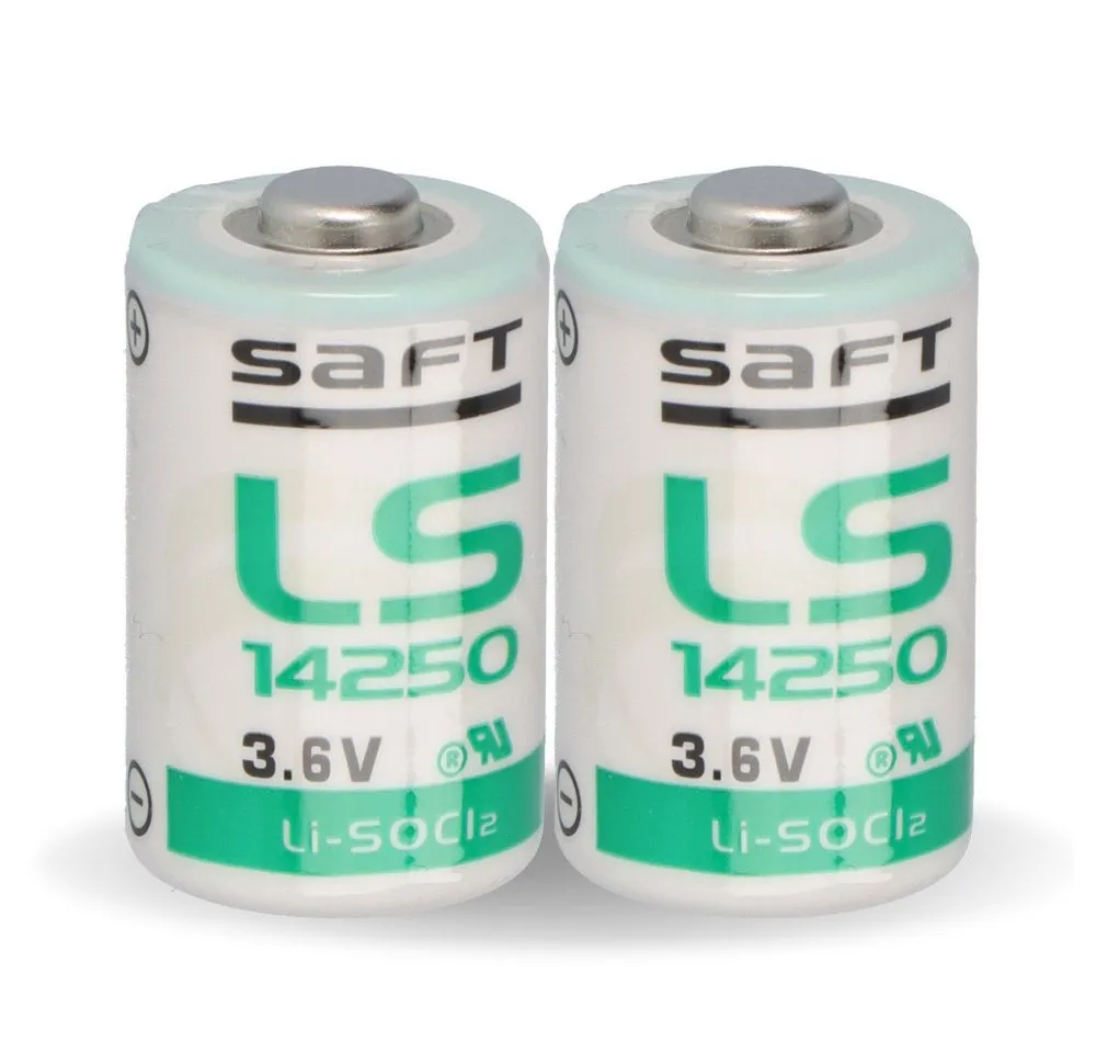 Saft 2x Saft Lithium 3,6V Batterie LS 14250 - 1/2 AA - LS14250 Li-SOCl2 Batterie