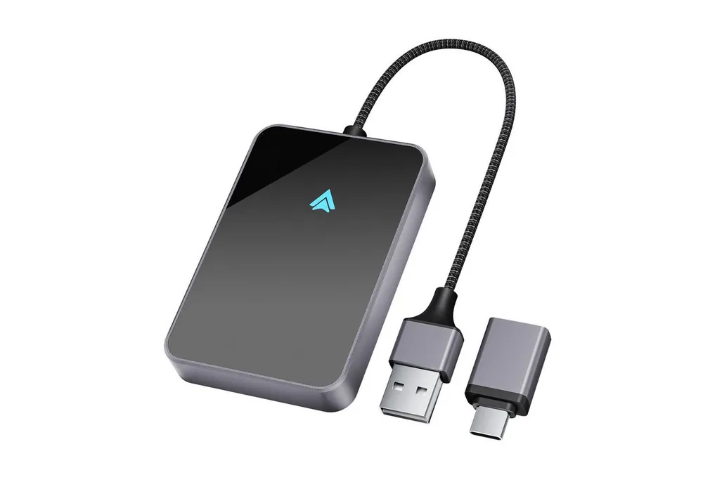 Salcar Android Auto Wireless Adapter Wandelt kabelgebundenes Carplay Adapter Adapter zu USB Typ A, Kompatibel mit Android 11+, USB-C/A, 5,8 GHz WiFi-Dongle