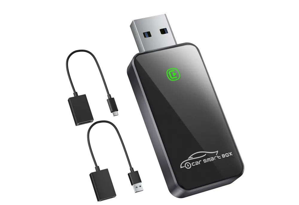 Salcar Kabelloser CarPlay Adapter Wireless CarPlay USB Auto-Adapter für Auto Adapter zu USB Typ A, Kompatibel mit iOS 10+ & Fahrzeugen mit werkseitigem CarPlay