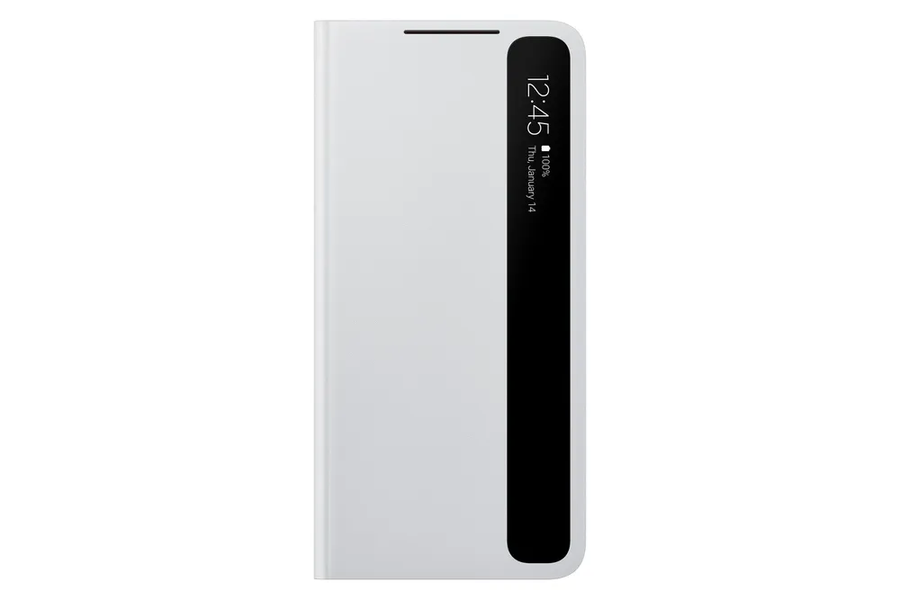 Smart Clear View Cover für Galaxy S21+, Light Gray Handyhülle