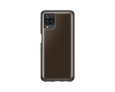 EF-QA125 Soft Clear Cover für Galaxy A12, Black Handyhülle