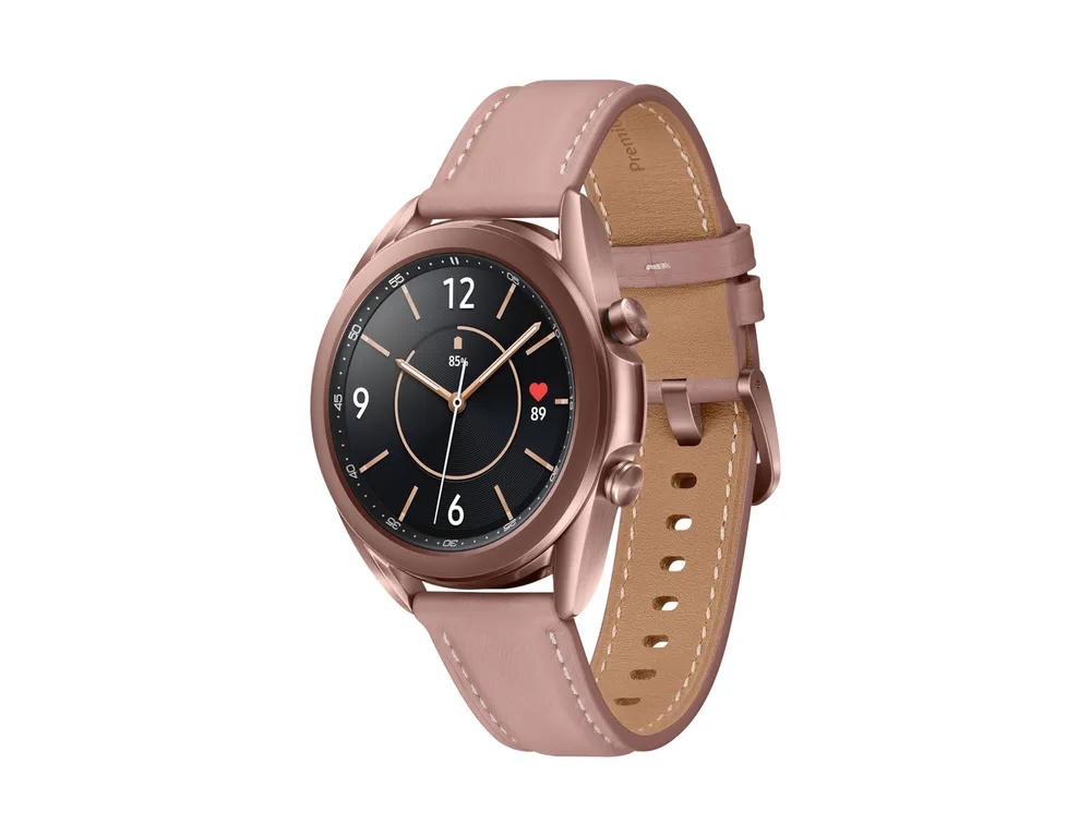 Samsung Watch3 Bluetooth 41mm AMOLED Edelstahl Braun Leder SpO2 Puls Schlaftracking