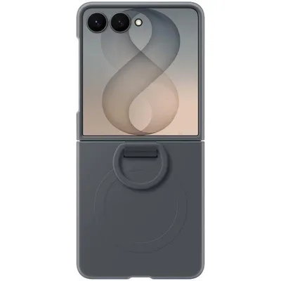 Samsung Silikon Magnetische Hülle mit Ring Graphit für Galaxy Z Flip8