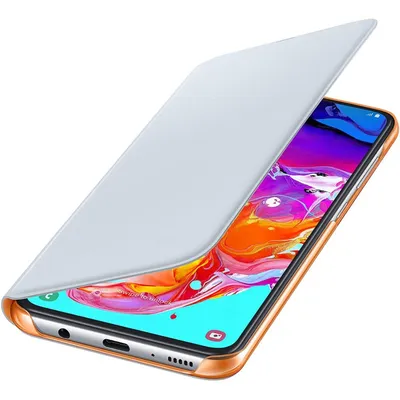 Samsung Galaxy A70 Hülle Offizielle Brieftaschenhülle Weiß