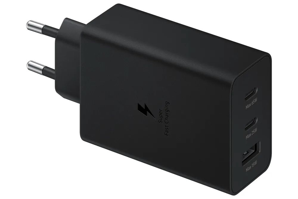 Samsung Super-Fast-Charging-Ladegerät mit 3 USB-Anschlüssen 65 W Schwarz